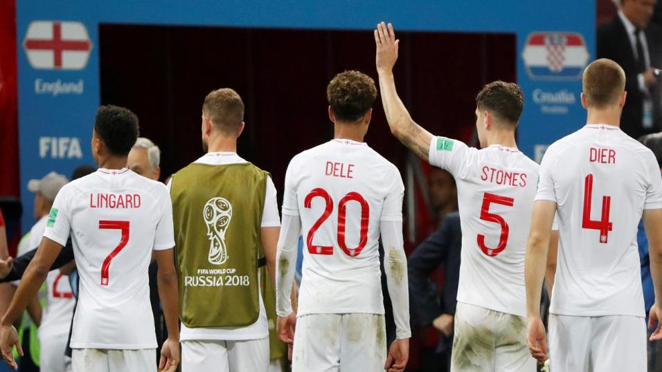 England players at the World Cup in Russia